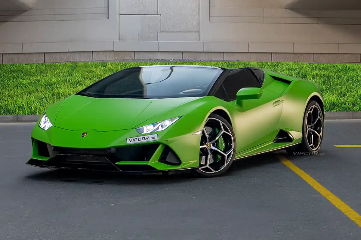 Lamborghini Huracan Green Front Side View