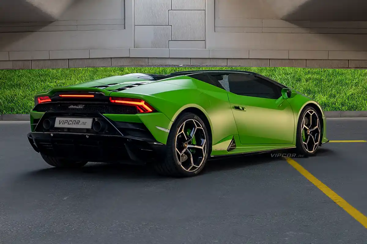 Lamborghini Huracan Green Back Side View