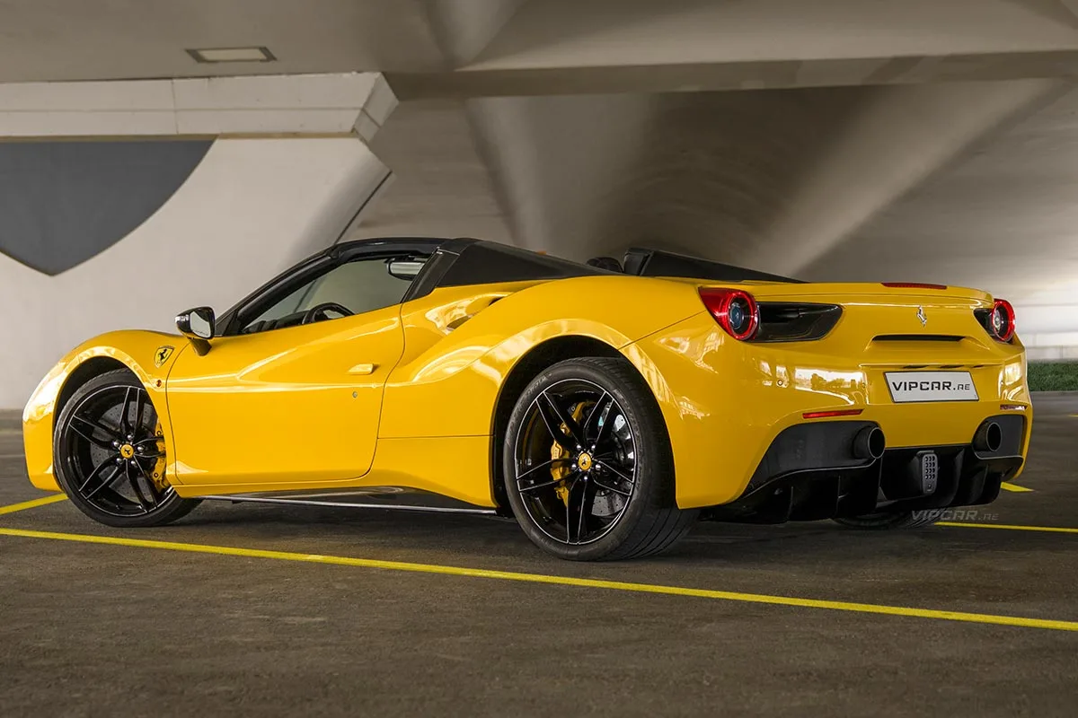 Ferrari-488-Spider-Yellow-Back-Side