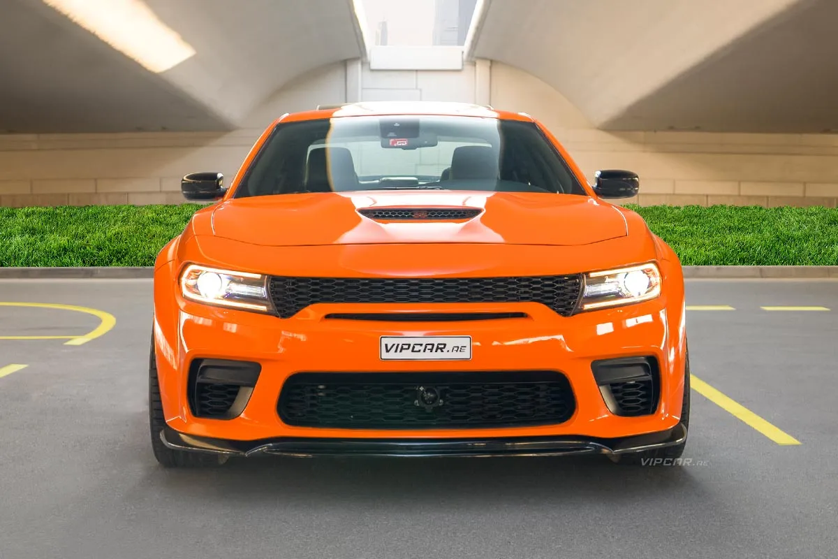 Dodge-Charger-Orange-Front