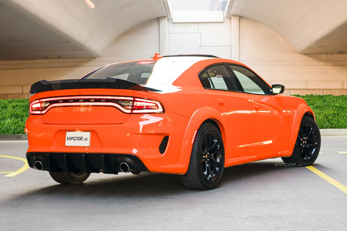 Dodge-Charger-Orange-Back-Side