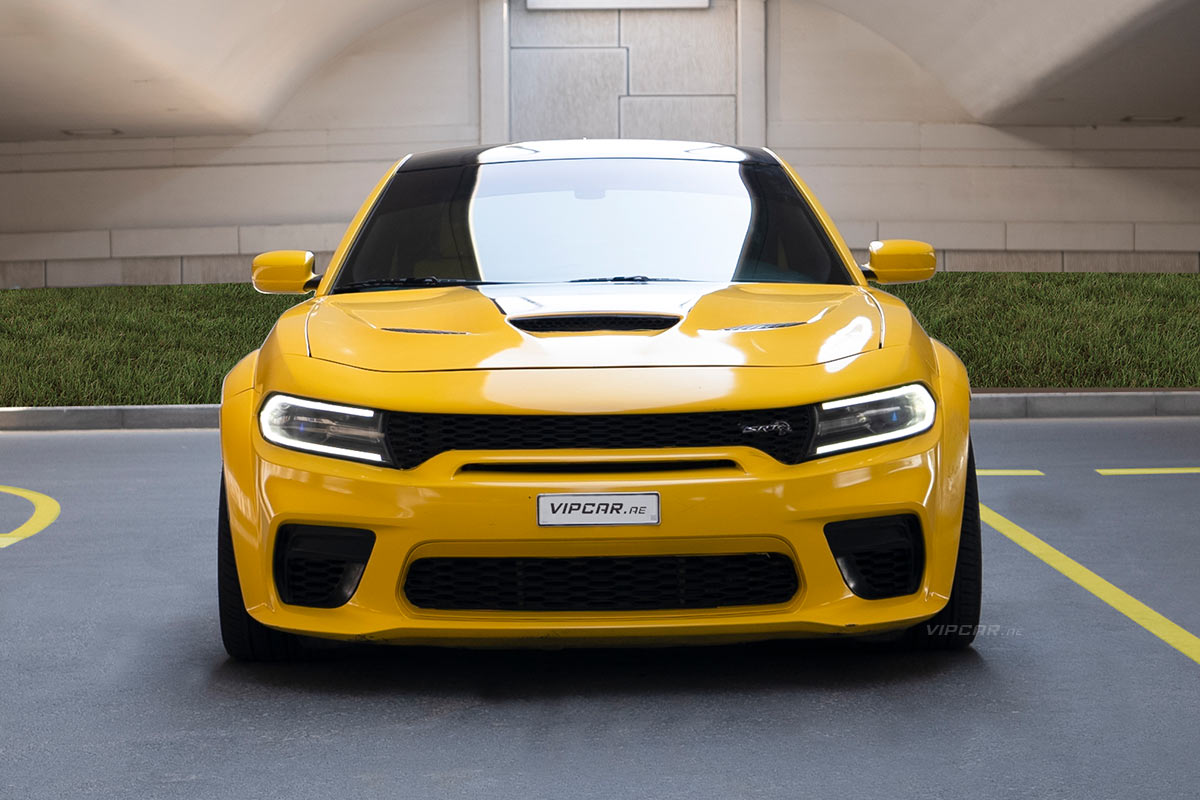 Dodge-Charger-SRT-Yellow-Front
