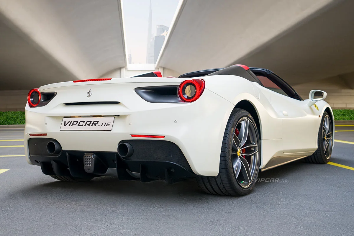 Ferrari-488-Spider-White-Back-Side