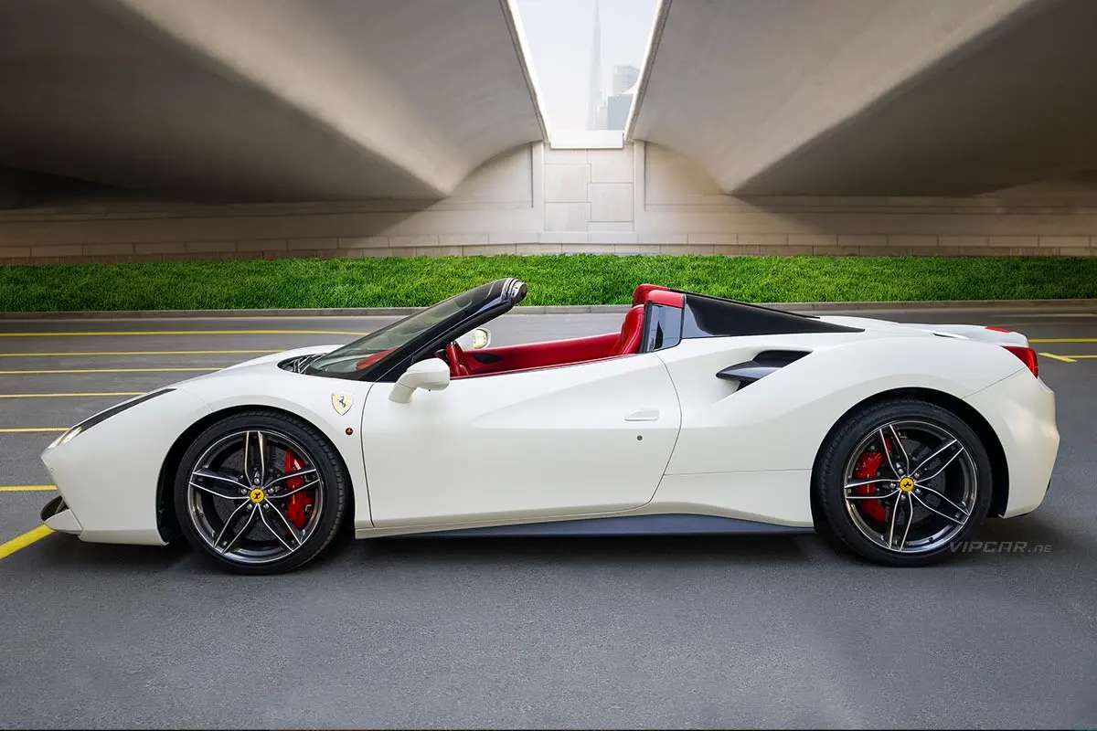 Ferrari-488-Spider-White-Side