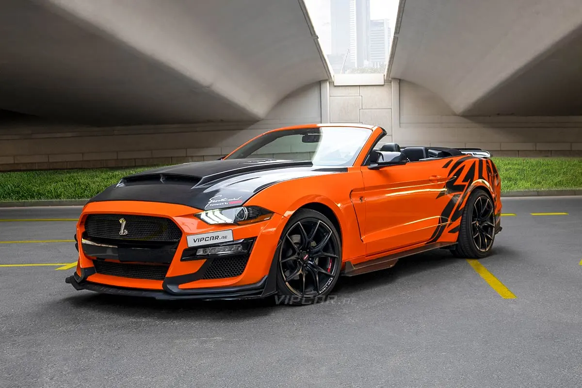 Ford-Mustang-Orange-Front-Side