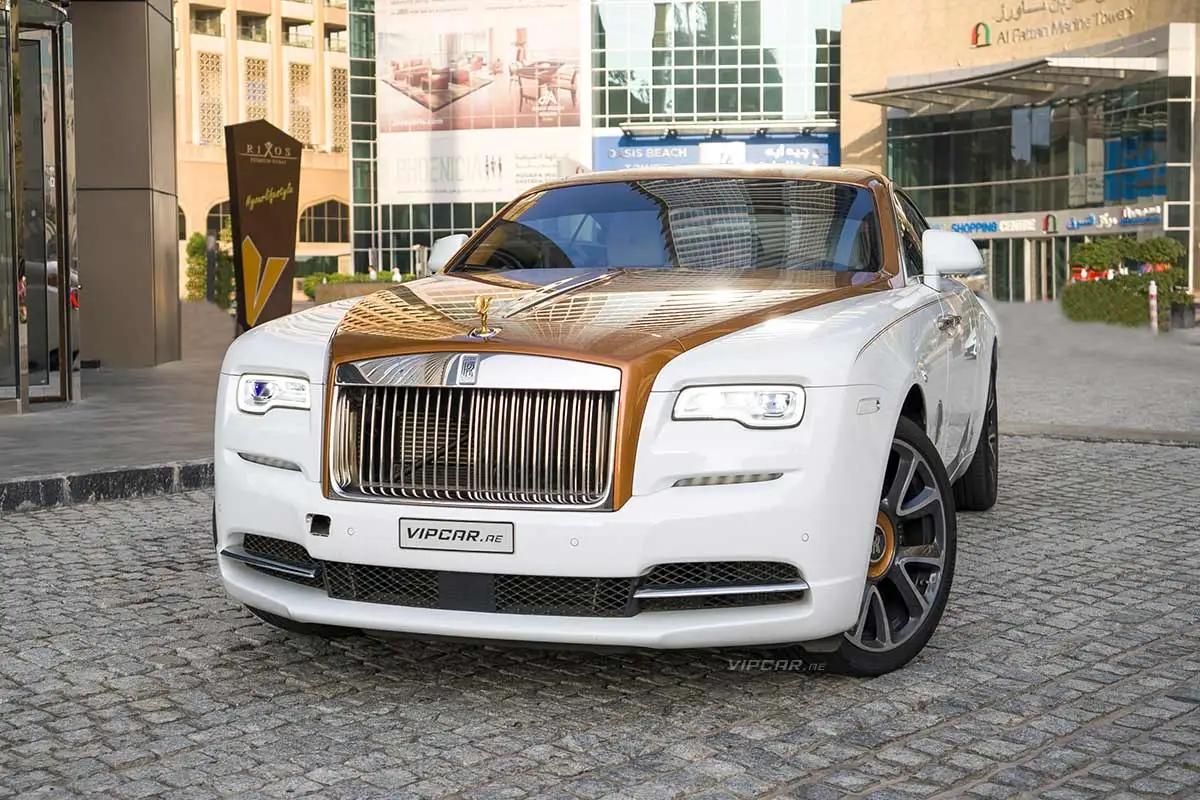 Rolls-Royce-Wraith-White-Brown-Front-Side