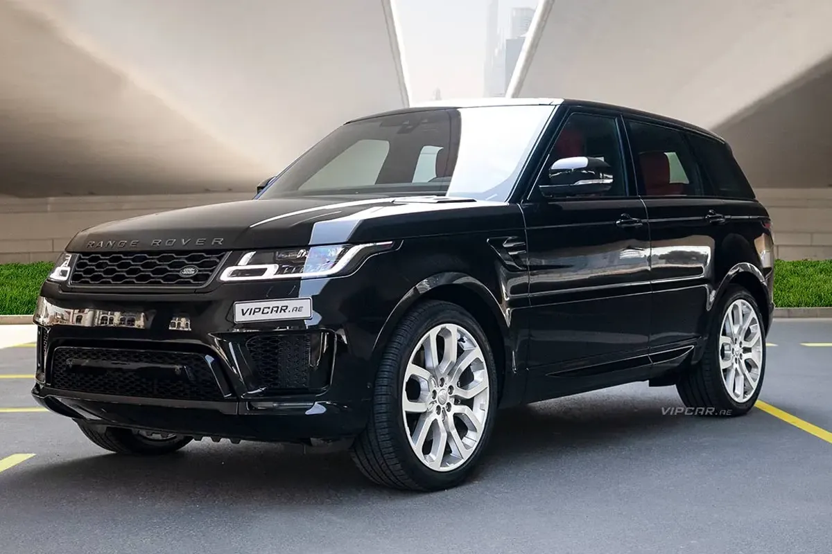 Black Range Rover Sport Front Side View Available for Rent in Dubai