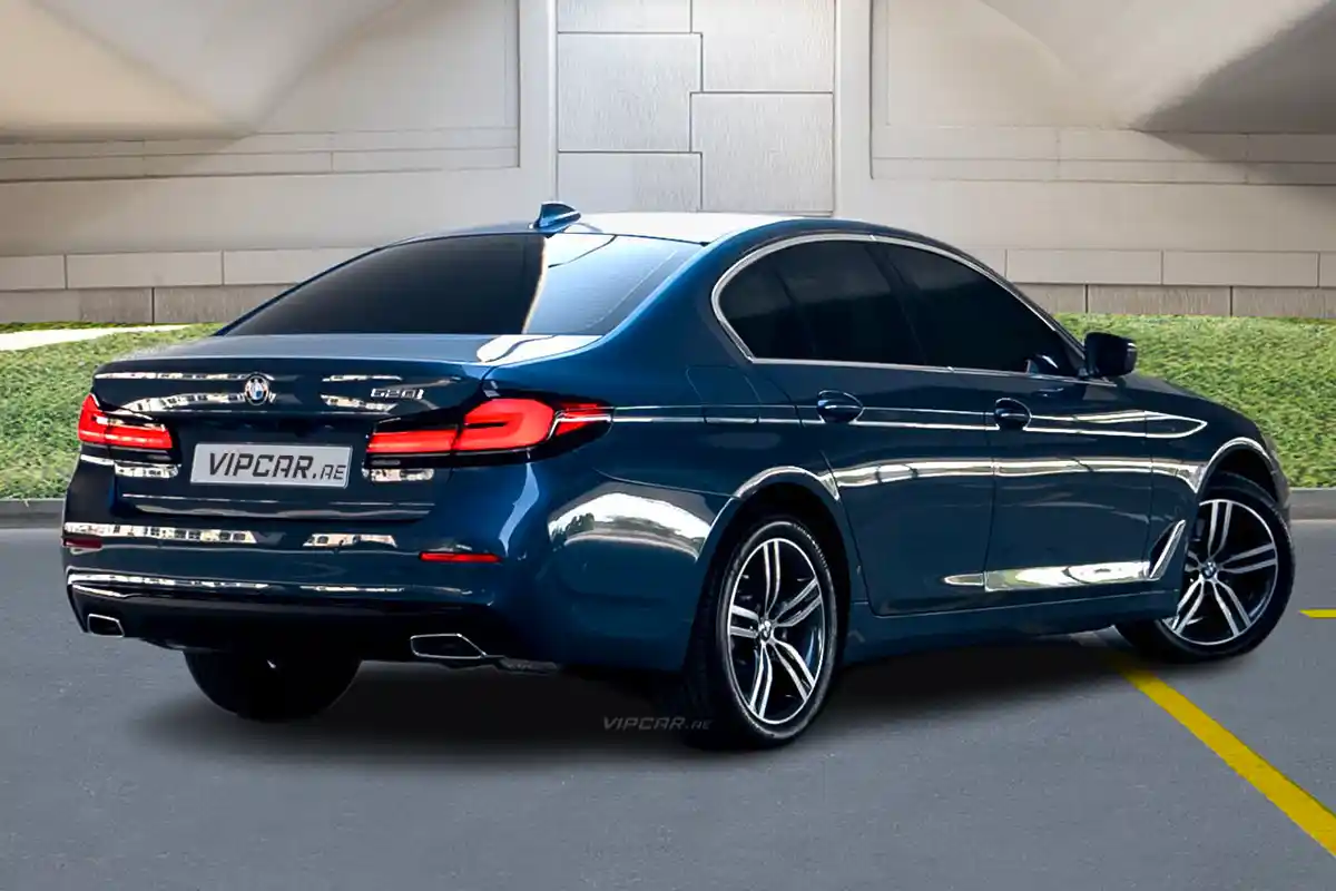 BMW 520i BLUE Back side View